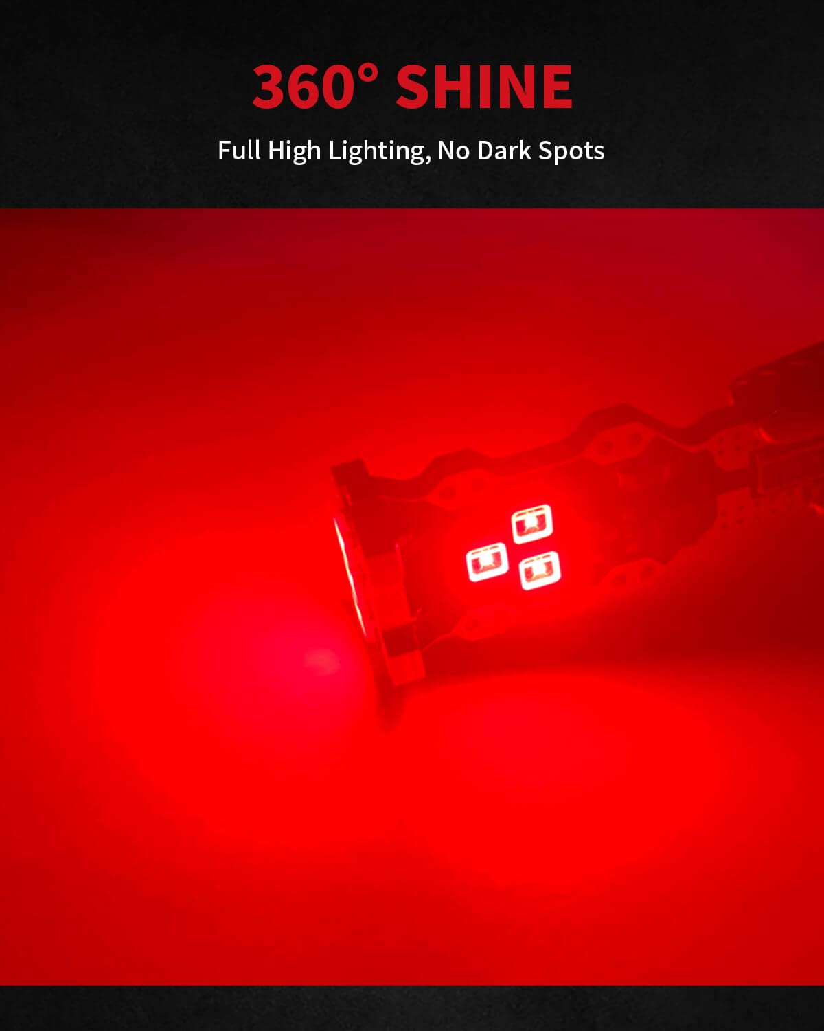 LASFIT 921 LED Bulb Third Brake Center High Mount Stop Light, 912 T15 Red Canbus Error Free 906 904 W16W LED Bulb 3rd Brake Lights For Cars Truck Three Times Brightness, Pack of 2 - Image 4