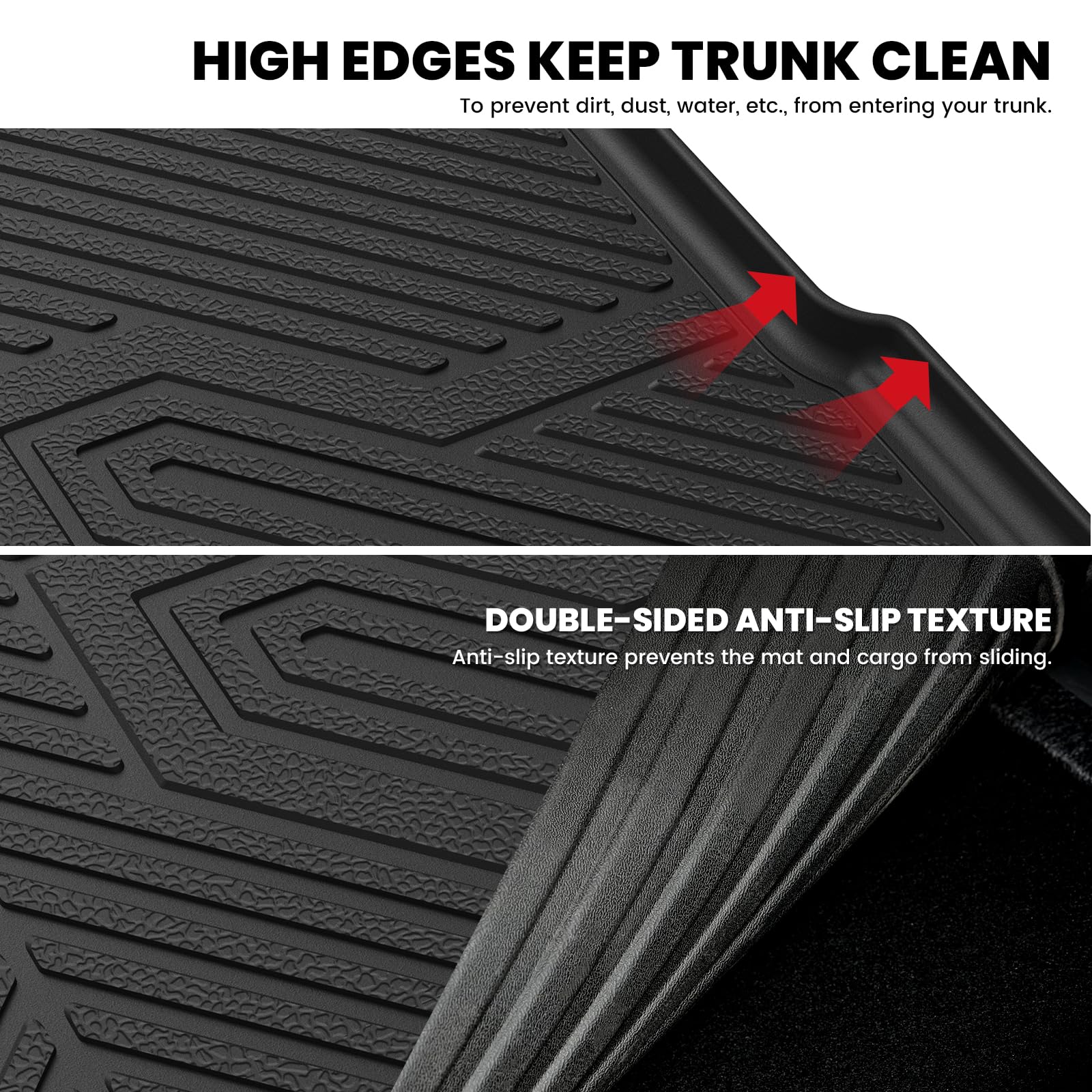 LASFIT Cargo Mat & Backrest Mats for Kia Telluride 2025 2024 2023 2022 2021 2020, All Weather TPE Custom Fit Trunk Mats & Seatback Mats Accessoires for Kia Telluride 2020-2025, Black - Image 5