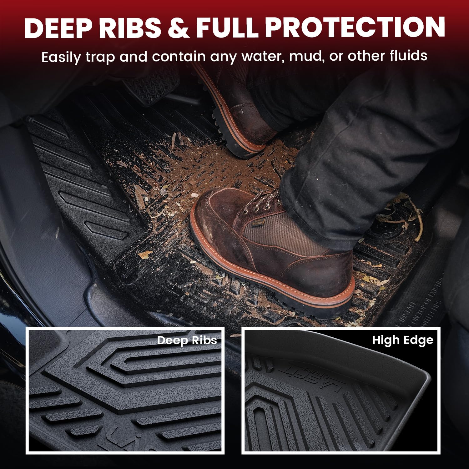LASFIT Floor Mats & Cargo Mats Fits for Subaru Forester 2019-2024, All Weather TPE Custom Fit Easy Clean Durable Floor Liners for Forester 2019 2020 2021 2022 2023 2024 Car Mats & Trunk Liner, Black - Image 5