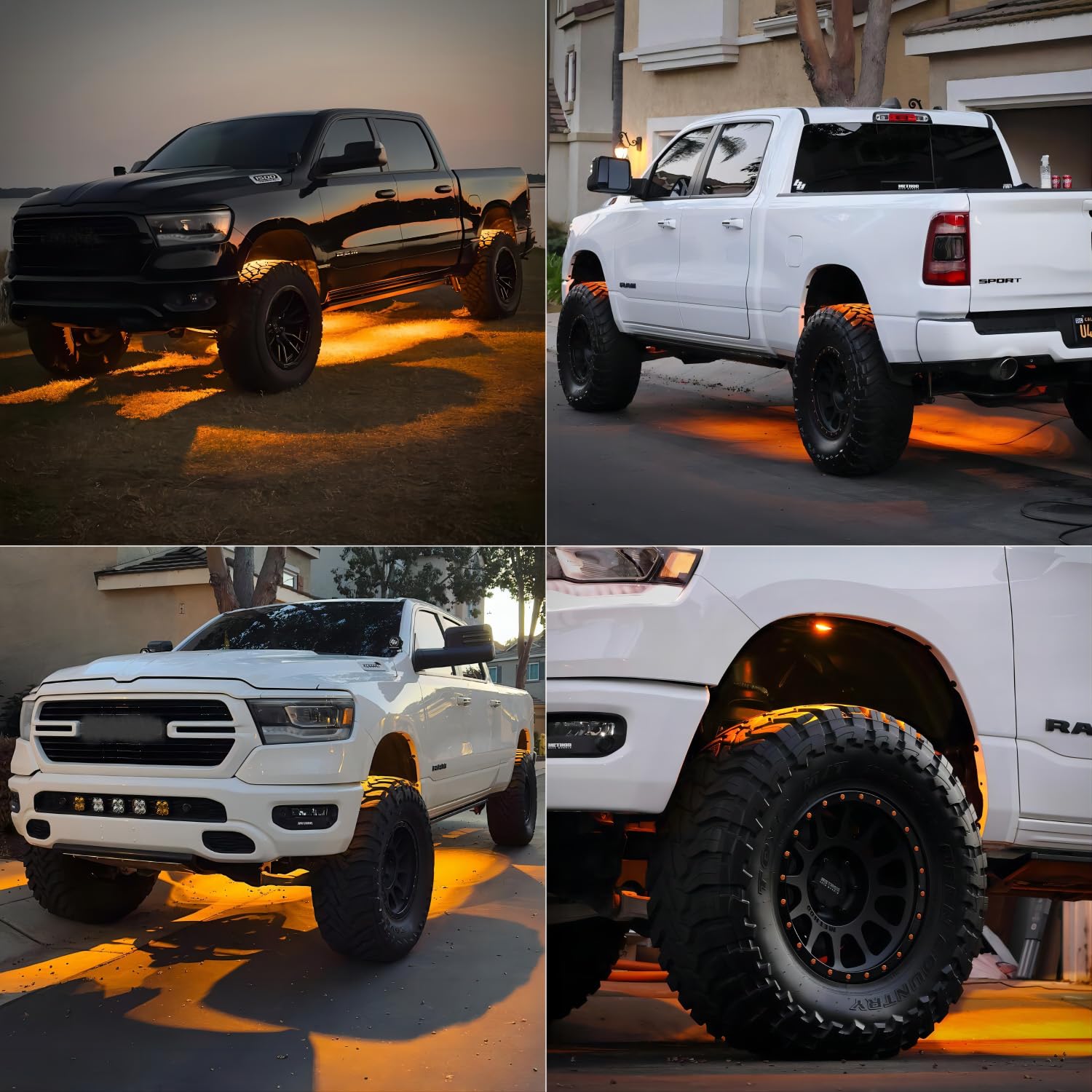 LASFIT Switchback Rock Lights Amber/White 1 Pod Extension Wheel Well Lights Underglow LED Lighting LED Rock Light, fit for LASFIT Only - Image 10