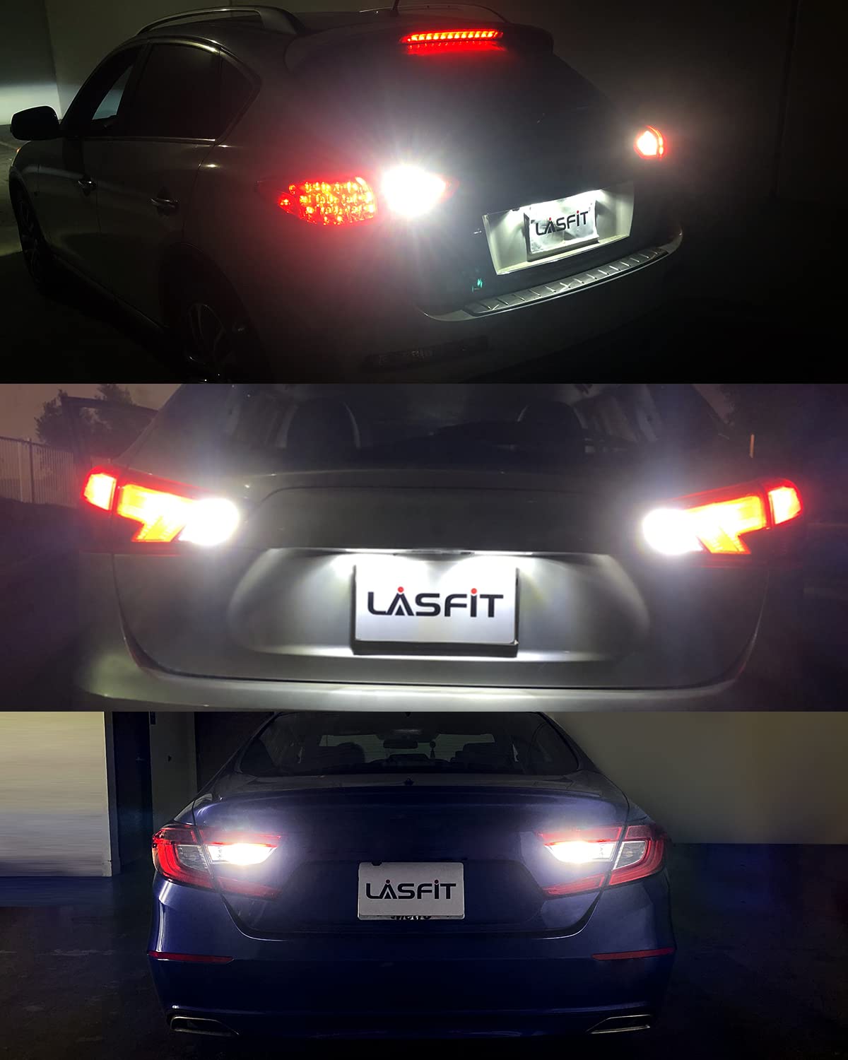 LASFIT T3 7443 Switchback White/Amber Front Turn Signal 921 LED Bulb Reverse Light 912 Back Up Built In Resistor for 2012-2024 Toyota Camry, 2014-2024 4runner, 2013-2023 RAV4 DRL Parking Light(4pcs) - Image 8