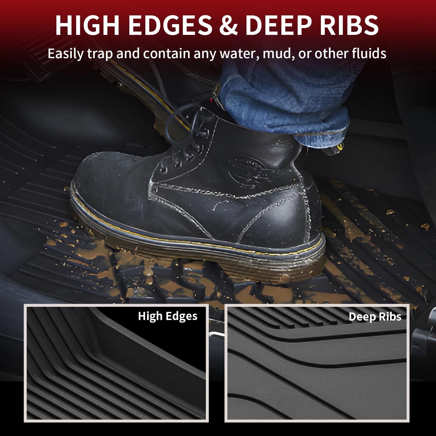 LASFIT Trunk Mats Fit for Tesla Model X & Model X Plaid 6 Seater / 7 Seater 2025 2024 2023 2022 2021, Custom Fit TPE All Weather Waterproof Cargo Liners, Black - Image 4